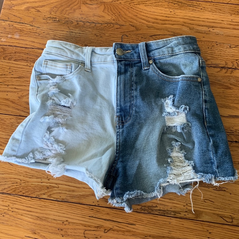 Half and half Jean shorts